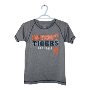 Detroit Tigers Youth T-Shirt Sz 8 Gray Short Sleeve Baseball Tee Unisex Boys MLB